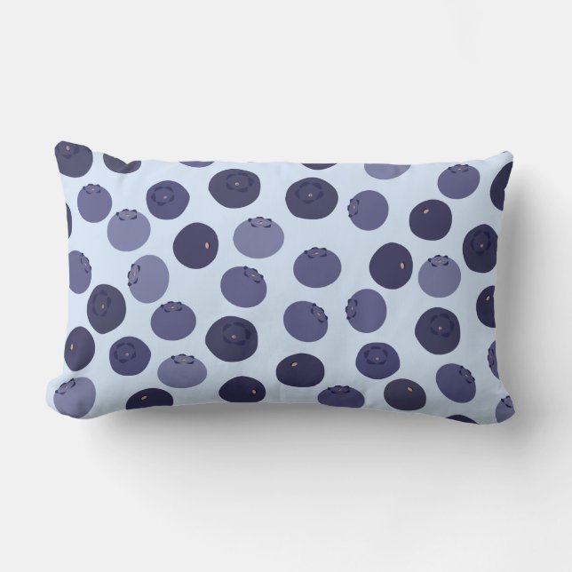 Coussin Rectangle Motif Blueberry (Recto)