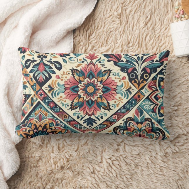 COUSSIN RECTANGLE MOTIF BOHO (Couverture)