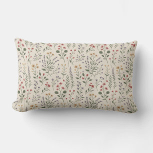 Coussin Rectangle Motif Botanique Cottagecore
