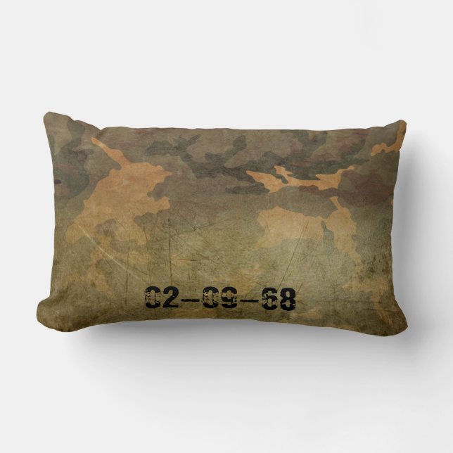 Coussin Rectangle Motif camouflage vert vintage V2.0 (Recto)