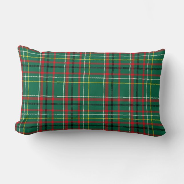 Coussin Rectangle Motif carreau de Noël vert-23914 (Recto)