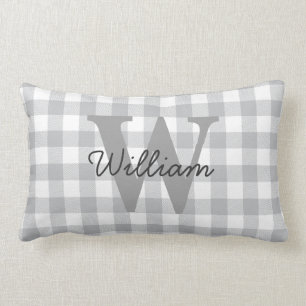 Coussin Rectangle Motif Checkered de plaid gris de Buffalo
