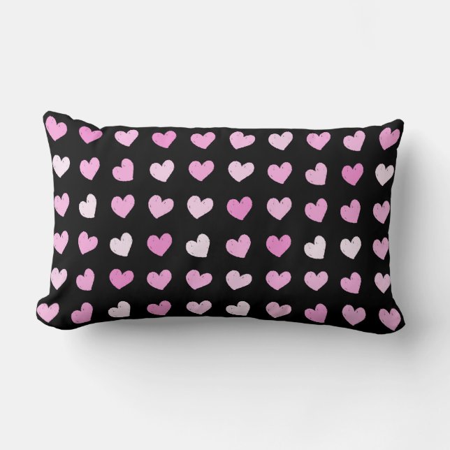 Coussin Rectangle Motif Coeurs roses (Recto)