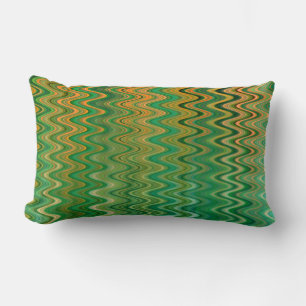 Coussin Rectangle Motif coloré vert orange Zigzag