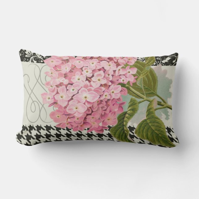 Coussin Rectangle Motif Damas Décor Floral Joli (Recto)