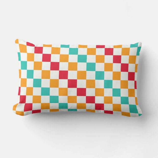 Coussin Rectangle Motif damier diagonal de salle de classe confortab (Recto)