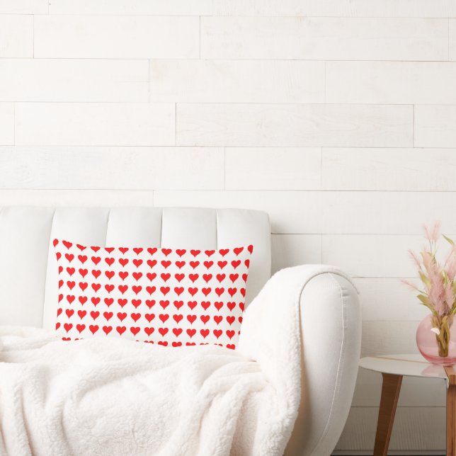 Coussin Rectangle Motif d'amour de cœurs rouges (Canapé)