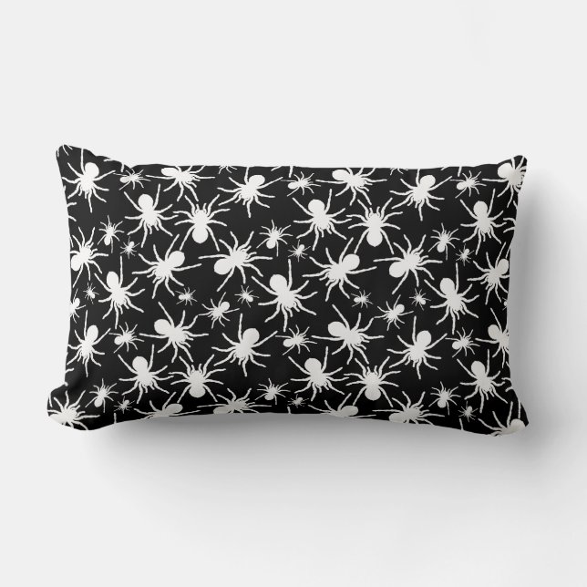 Coussin Rectangle Motif d'araignée de Tarantula noire et blanche (Recto)