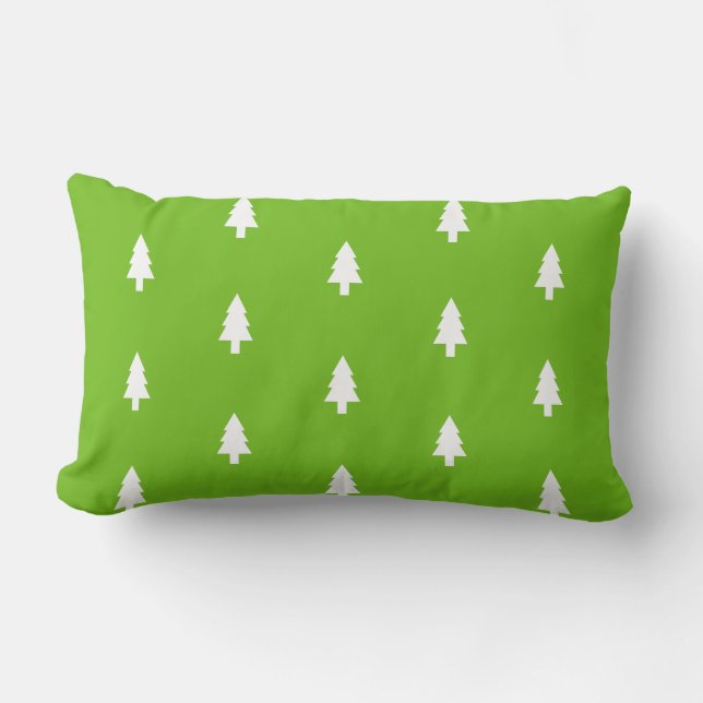 Coussin Rectangle Motif d'arbre de Noël vert (Recto)