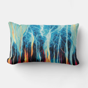 Coussin Rectangle Motif d'art Abstrait Énergie électrique rouge et b