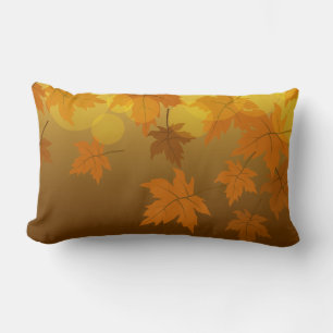 Coussin Rectangle Motif d'automne avec feuilles d'érable en chute et