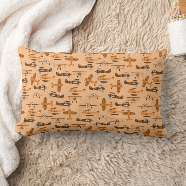 Coussin Rectangle motif d'avion rétro vintage (Couverture)