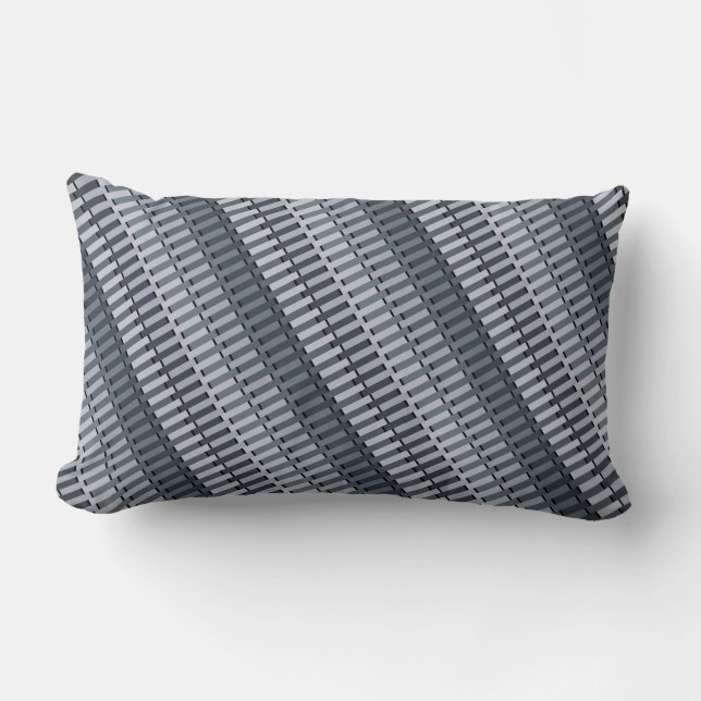 Coussin Rectangle Motif de bande Abstrait contemporain gris espace (Recto)