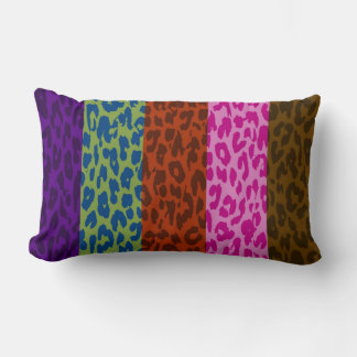 Coussin Rectangle Motif de bande de peau Empreinte de léopard multic