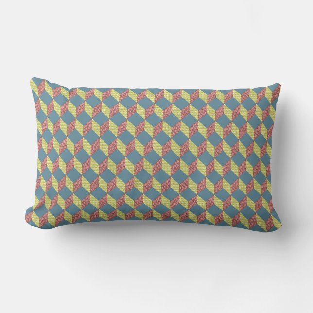 Coussin Rectangle Motif de bloc pour bébé en couleur rétro (Recto)