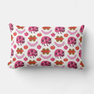 Coussin Rectangle Motif de bugs de dessin animé fantaisiste et de fr