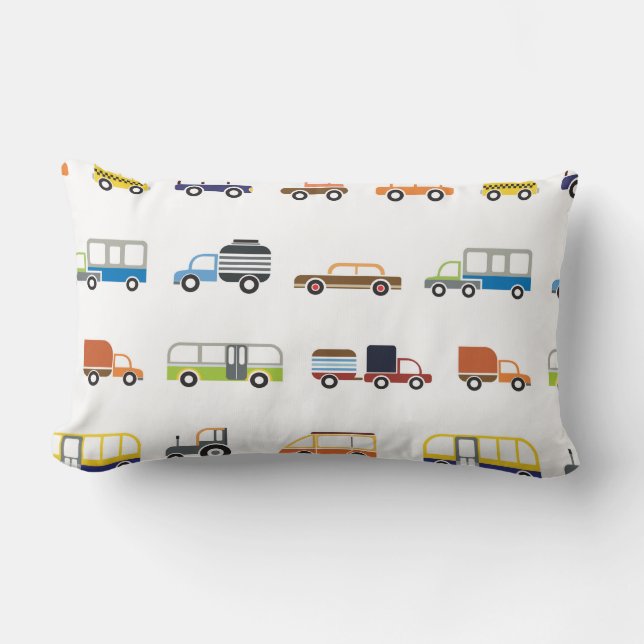 Coussin Rectangle Motif de camions et d'autobus de voitures (Recto)