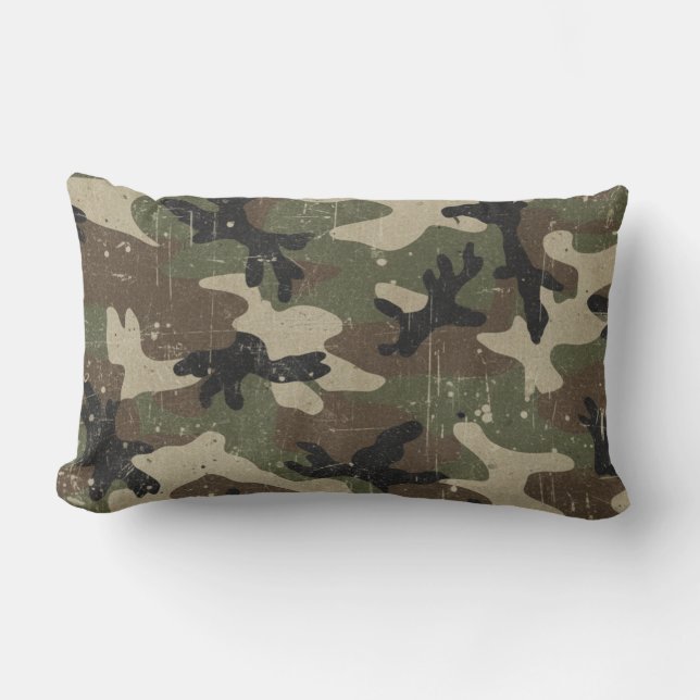 Coussin Rectangle Motif de camouflage militaire rétro (Recto)