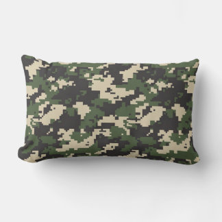Coussin Rectangle Motif de camouflage numérique vert