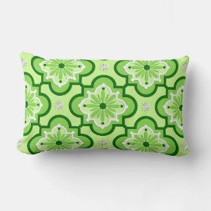 Coussin Rectangle Motif de carreau marocain - Vert Citron