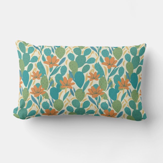 Coussin Rectangle Motif de carreaux botaniques d'Arizona (Recto)