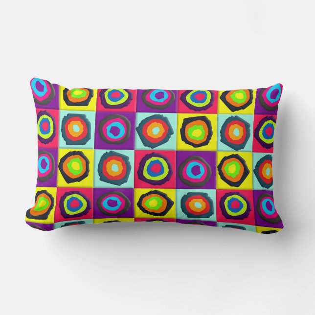Coussin Rectangle Motif de Cercles Colorés (Recto)