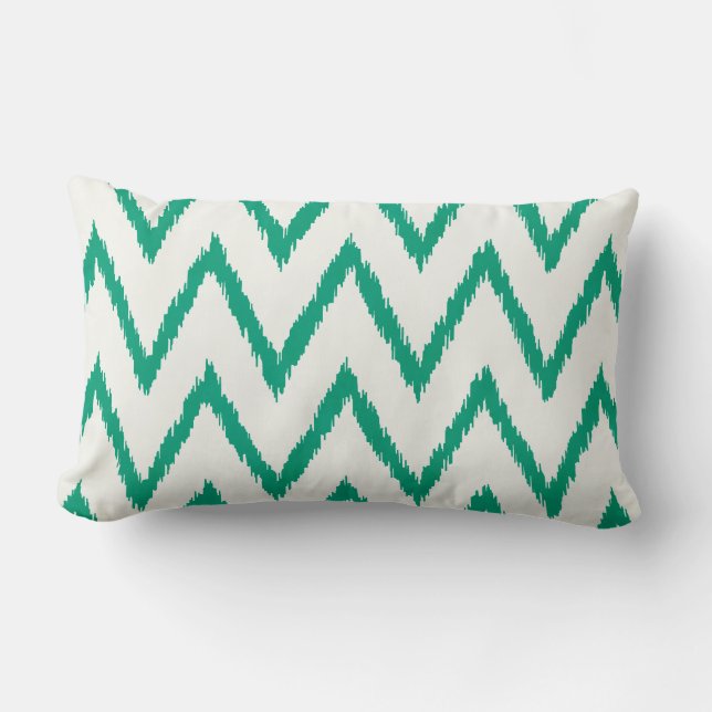 Coussin Rectangle Motif de chevron vert kat texturé chic moderne (Recto)