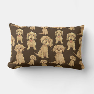 Coussin Rectangle Motif de chien Brown labradoodle doré