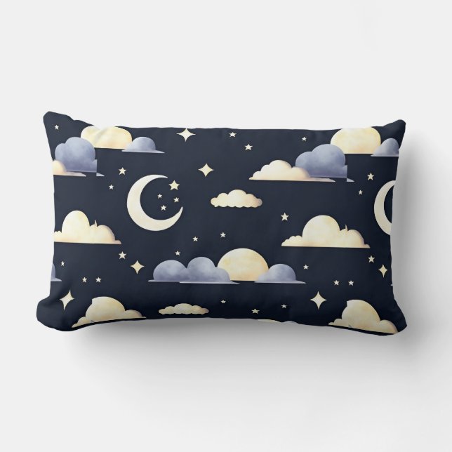 Coussin Rectangle Motif de ciel nocturne (Recto)