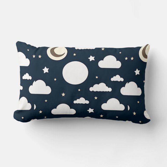 Coussin Rectangle Motif de ciel nocturne (Recto)