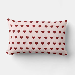 Coussin Rectangle Motif de cœur romantique mignon rose