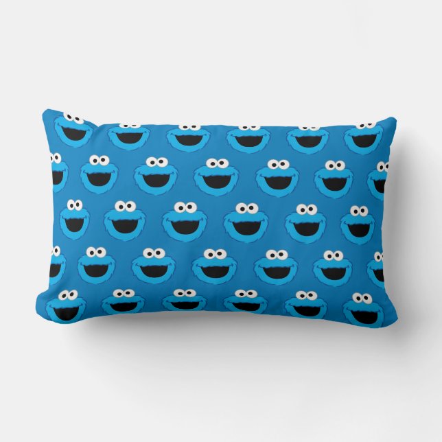 Coussin Rectangle Motif de Cookie Monster souriant (Recto)