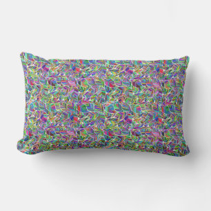 Coussin Rectangle Motif de feuille coloré Reversible Boho Throw Pill