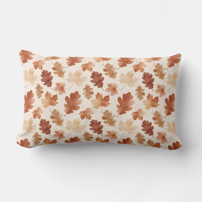 Coussin Rectangle Motif de feuille d'automne confortable (Recto)