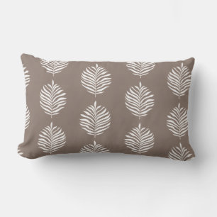 Coussin Rectangle Motif de feuille de palmier côtier gris taupe