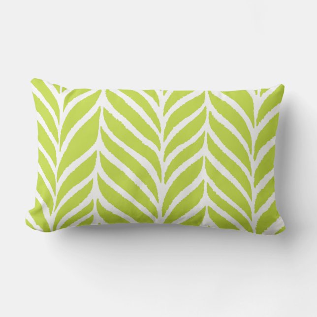 Coussin Rectangle Motif de feuilles de palmier vert chartreuse (Recto)