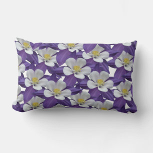 Coussin Rectangle Motif de fleurs Columbine