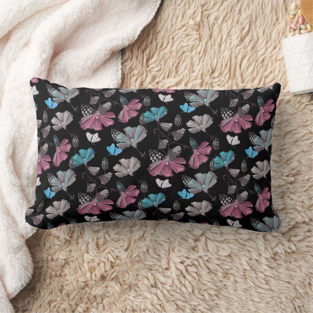 Coussin Rectangle Motif de fleurs et de papillons (Couverture)