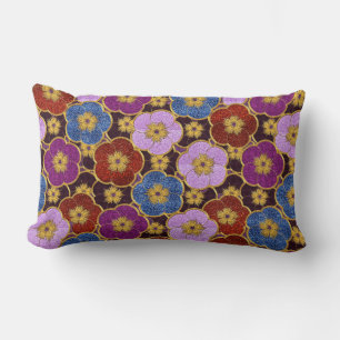 Coussin Rectangle Motif de fleurs multicolores