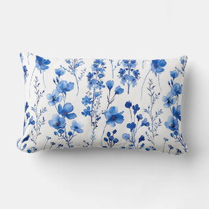 Coussin Rectangle Motif de fleurs sauvages en papier français Design
