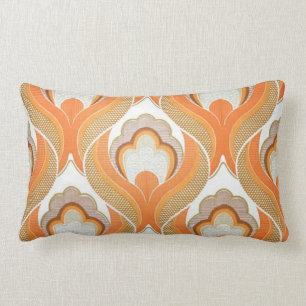 Coussin Rectangle Motif de fond d'écran blanc orange vintage