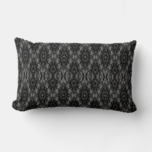 Coussin Rectangle Motif de géométrie abstraite gris noir