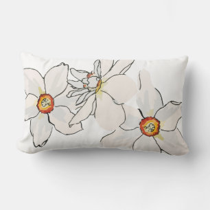 Coussin Rectangle Motif de la jonquille de printemps