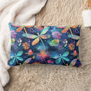 Coussin Rectangle Motif de libellules vibrantes