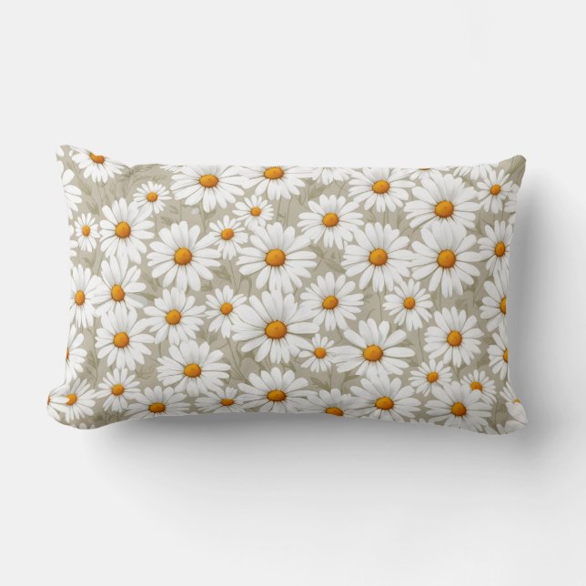 Coussin Rectangle Motif de marguerites élégantes (Recto)