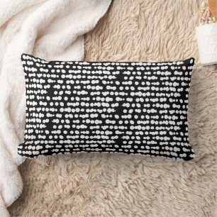 Coussin Rectangle Motif de marquage à points organiques noirs