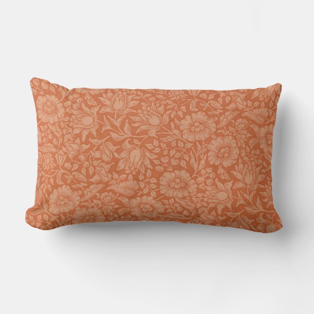 Coussin Rectangle Motif de Mauve de William Morris : Floral Terracot (Recto)
