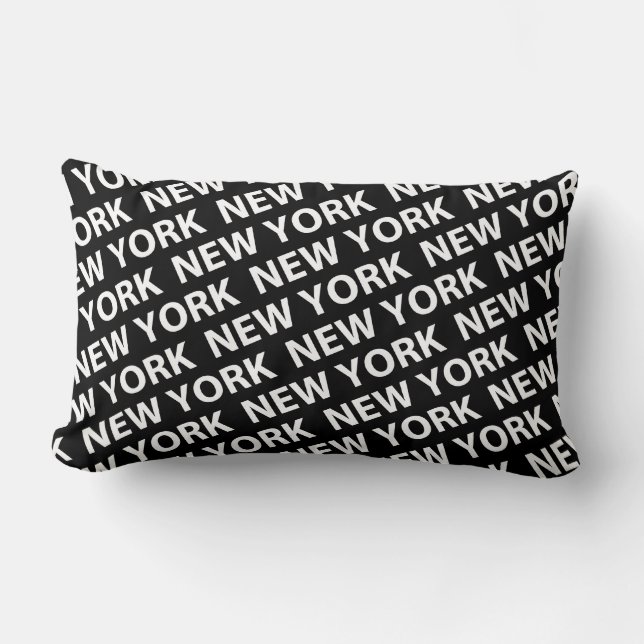 Coussin Rectangle Motif de New York White (Recto)