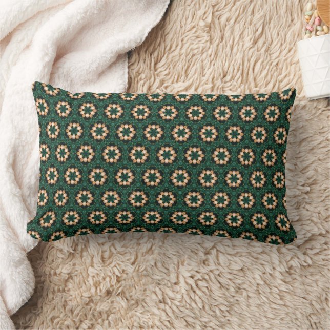 Coussin Rectangle Motif de Noël Gold et Green (Couverture)