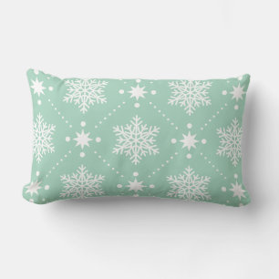 Coussin Rectangle Motif de Noël Mint Green White